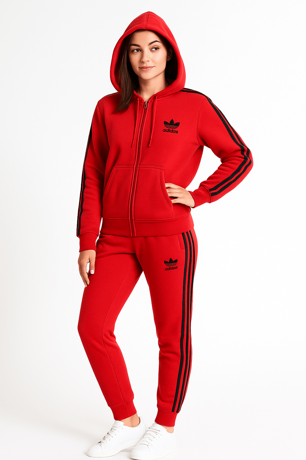 Women's 100% Cotton Adidas Tracksuit (TSAZ01) - Ibrahim's Family Collections