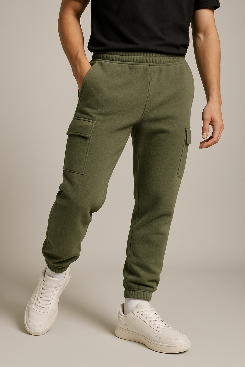 Men's Fleece Cargo Trousers