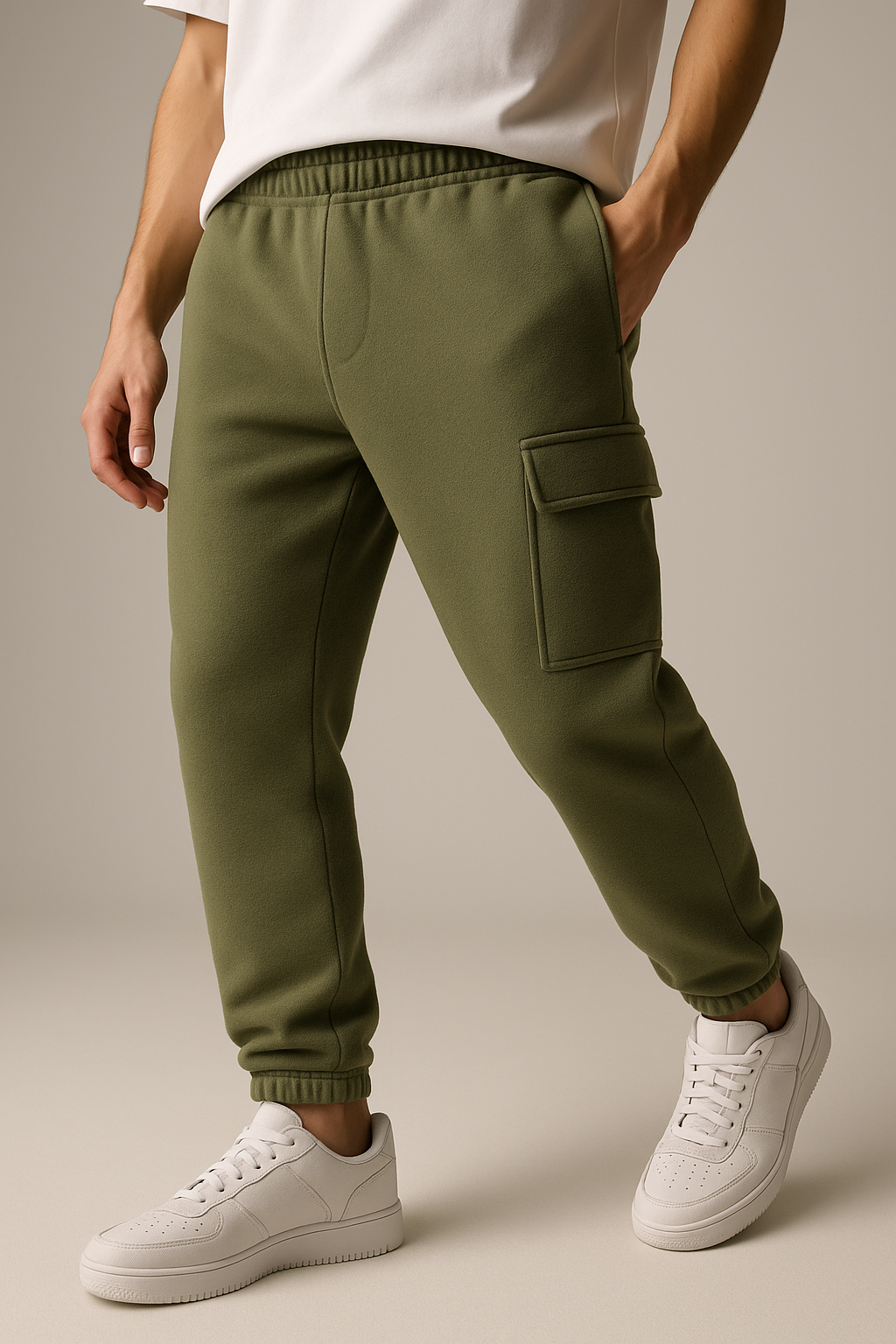 Men's Fleece Cargo Trousers