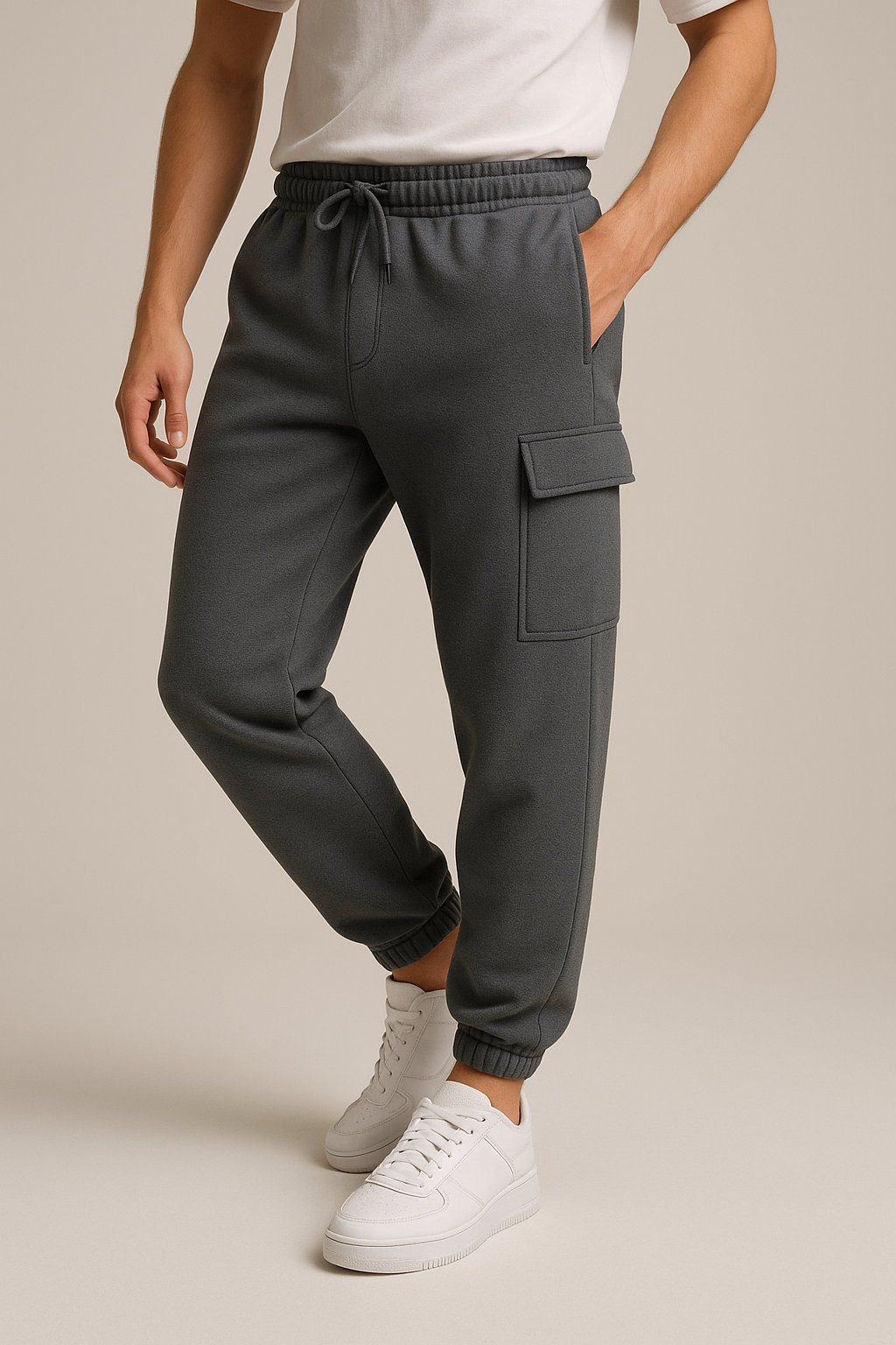Men's Fleece Cargo Trousers