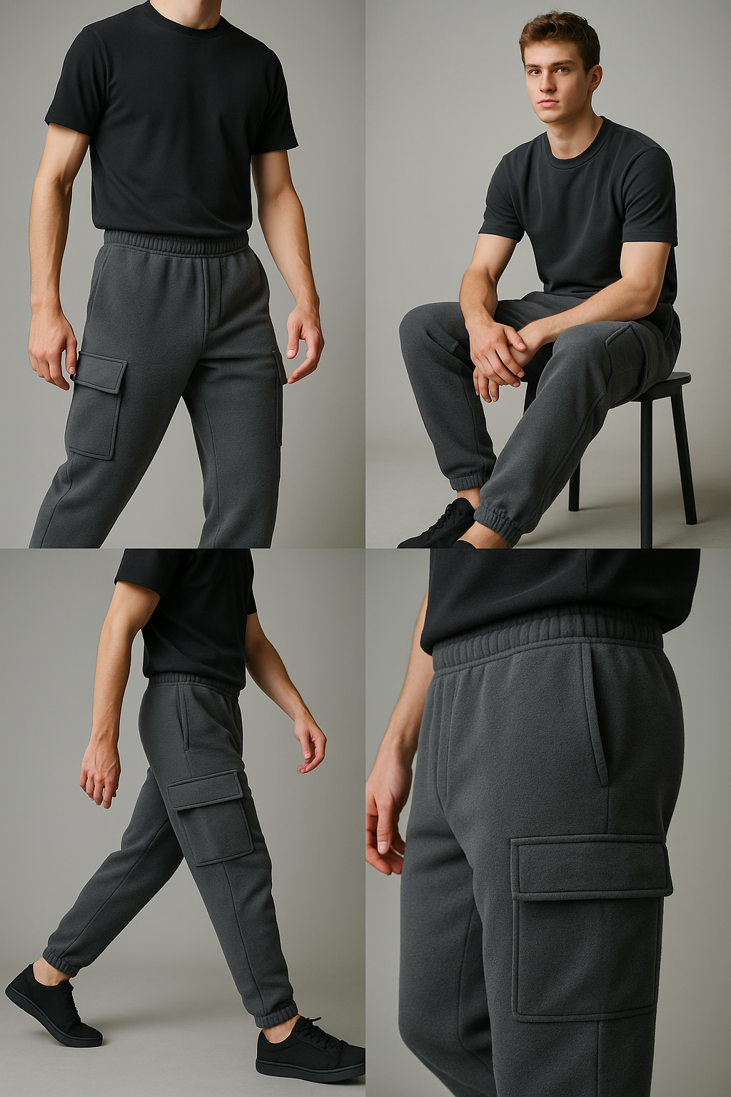 Men's Fleece Cargo Trousers